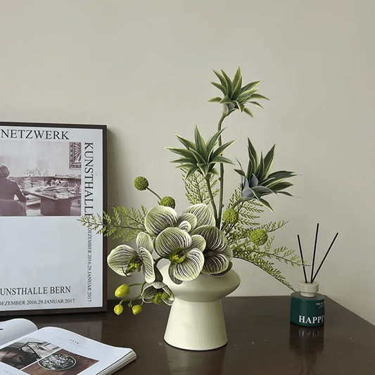 Artificial Green Phalaenopsis Arrangement with Vase