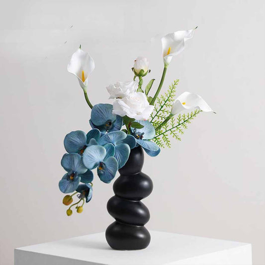 Artificial Phalaenopsis Arrangement with Stone Vase
