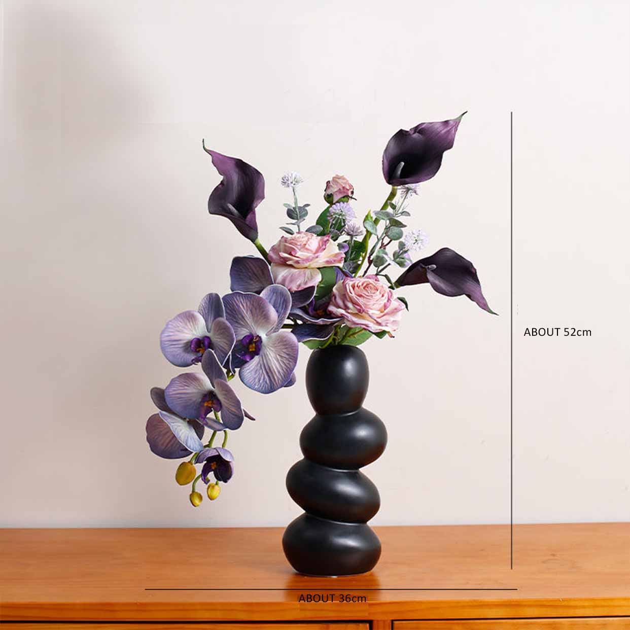Artificial Phalaenopsis Arrangement with Stone Vase